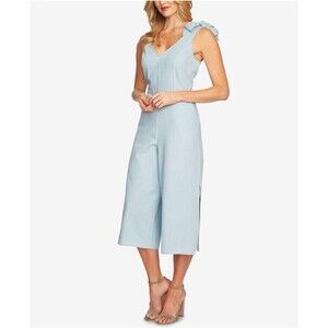 CeCe by Cynthia Steffe Chambray Jumpsuit Light Jean Bow Detail One Size 0 $169